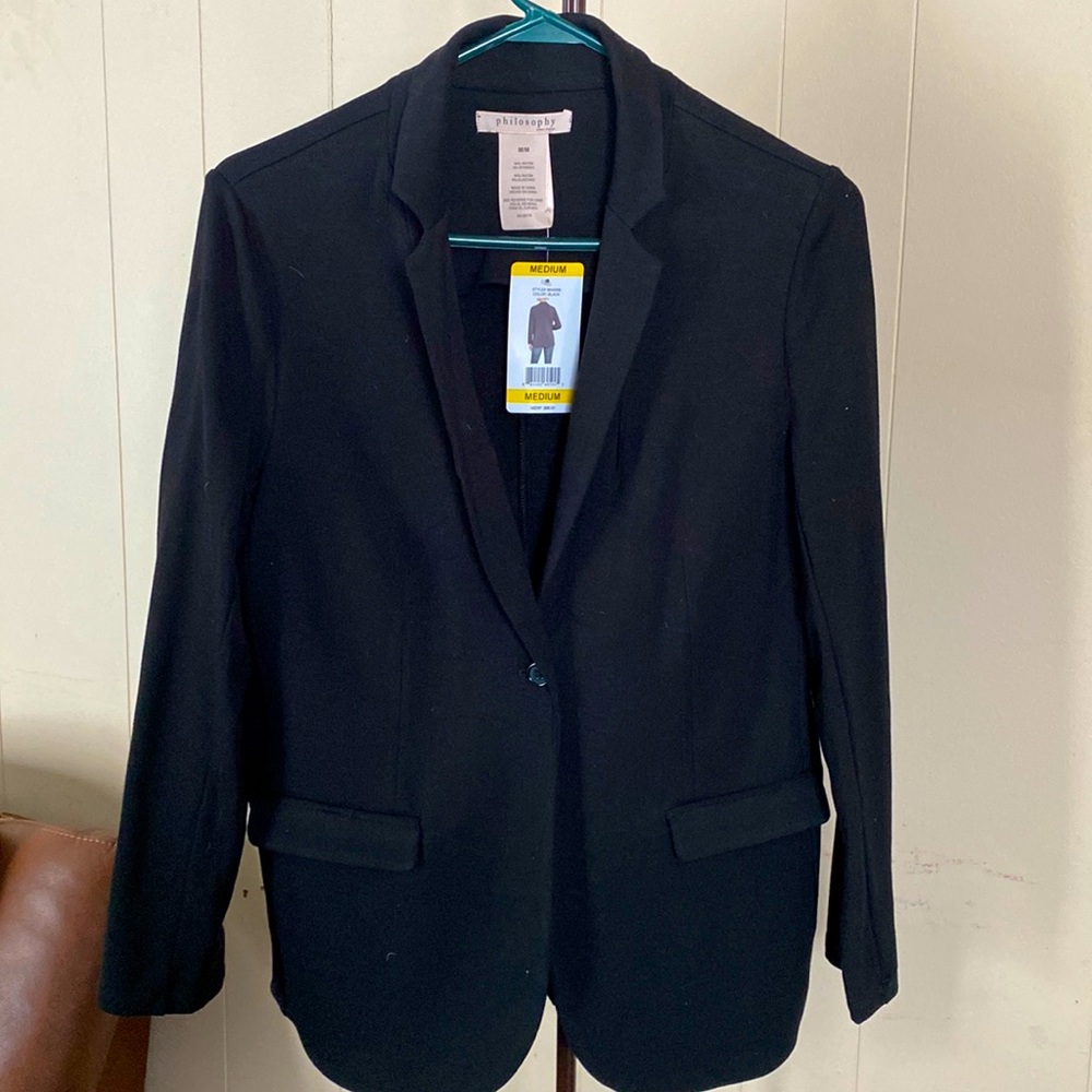 Black lightweight one button blazer. Brand new with tags size Medium